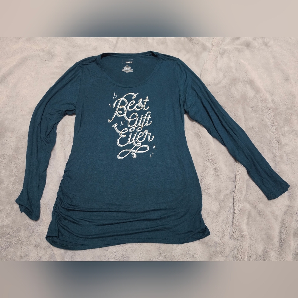 Long Sleeve 'Best Gift Ever' Graphic Tee - Teal